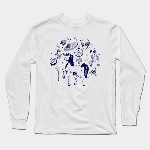 Mystical creatures collection Long Sleeve T-Shirt by Mako Design 